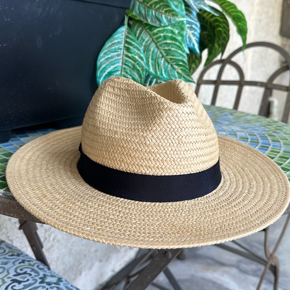 Aritzia Auxiliary Fedora in natural/black, s/m